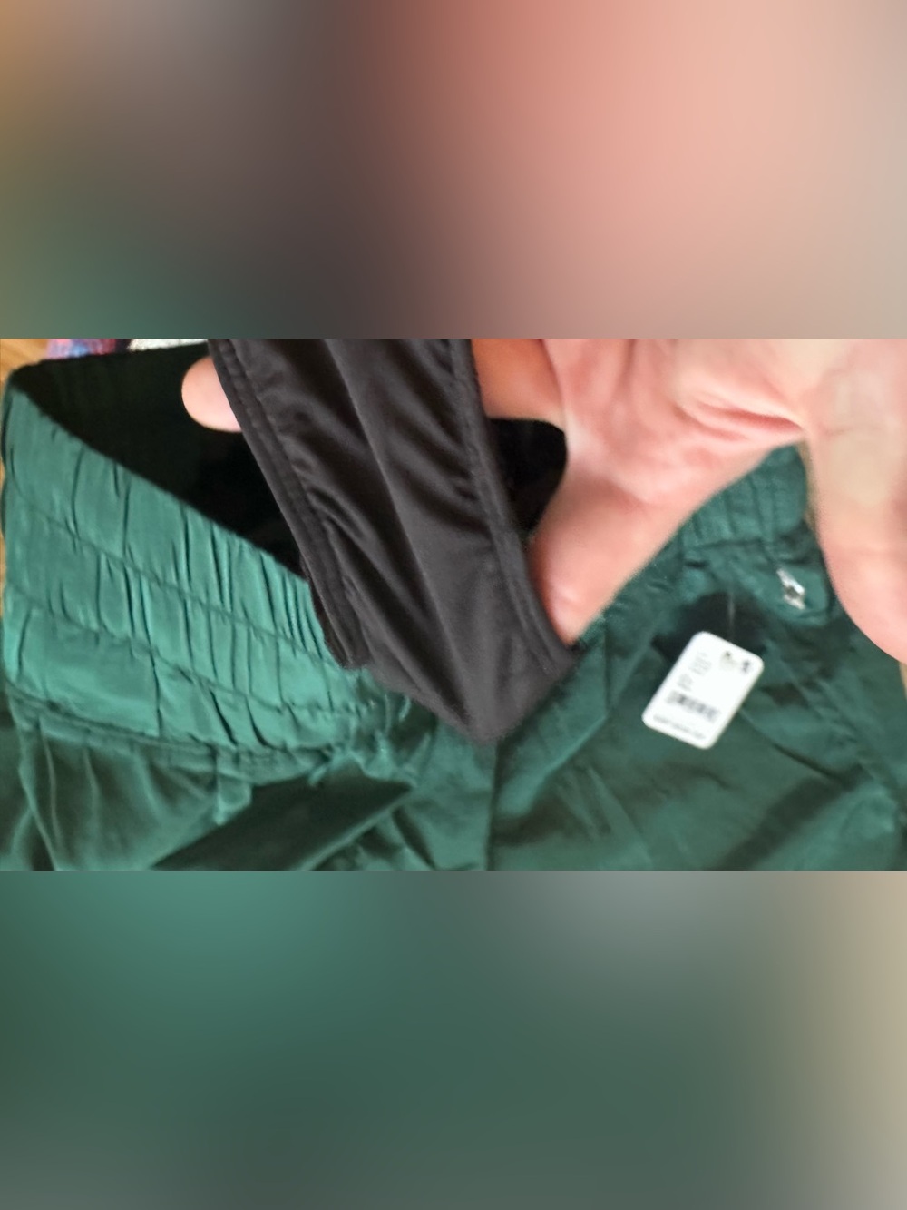 FP Movement by Free People Deep Green Smocked Waist Athletic Shorts - Picture 7 of 12